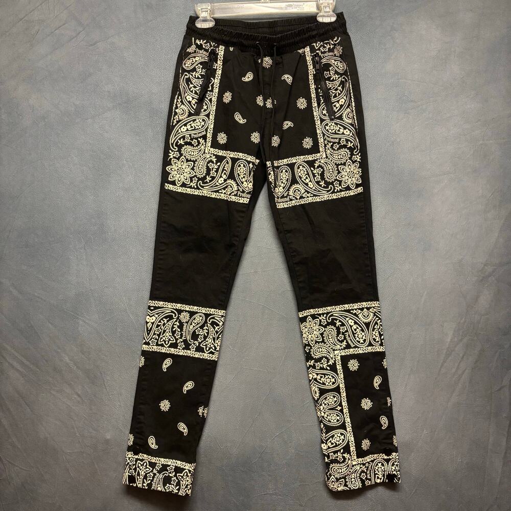 Profound Paisley Joggers Pants Gangsta Rag Flag Bandana Zipper Pockets Skater